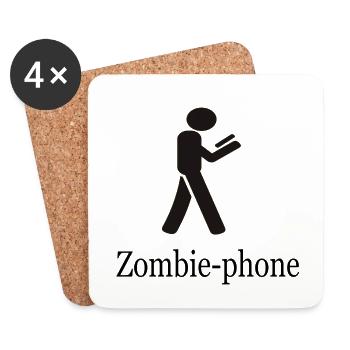 zombie phone - Coasters (set of 4) - white - Front