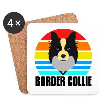 Border Collie - Untersetzer (4er-Set) - Weiß - Vorne