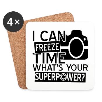 photographer - Coasters (set of 4) - white - Front