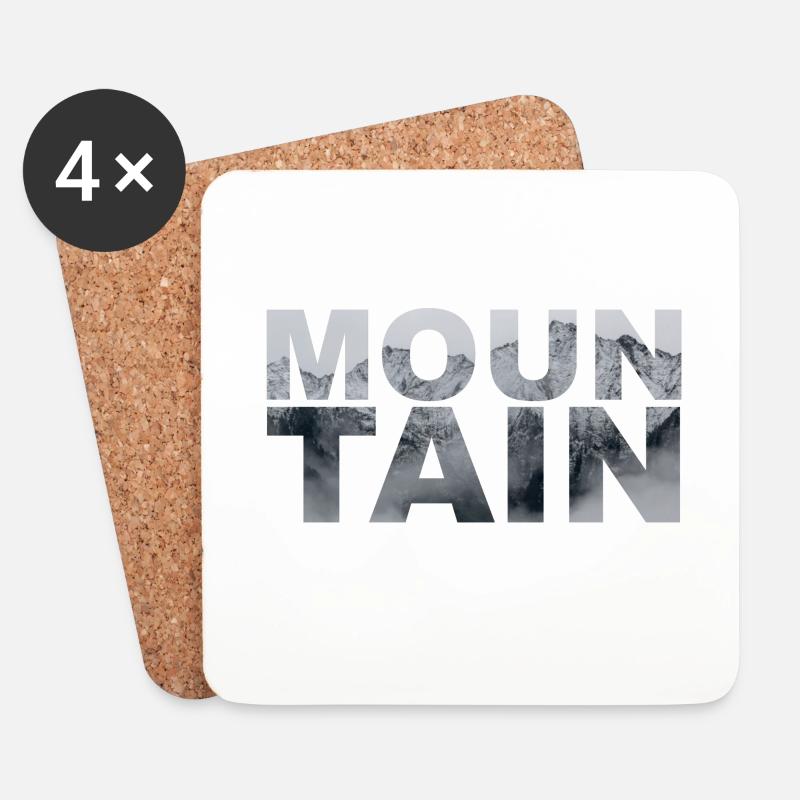 Mountain - Untersetzer (4er-Set) - Weiß