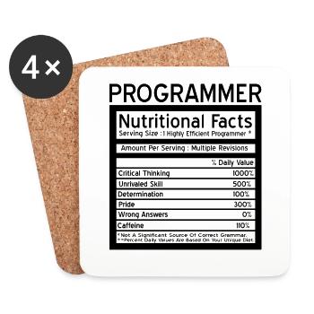 Programmierer - Untersetzer (4er-Set) - Weiß - Vorne
