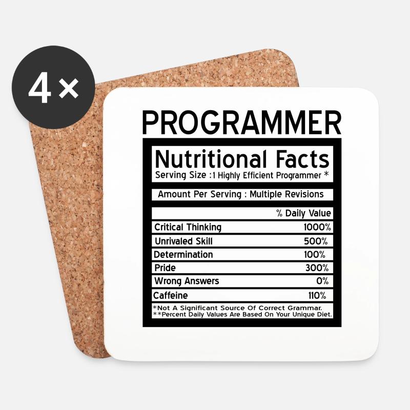 Programmierer - Untersetzer (4er-Set) - Weiß