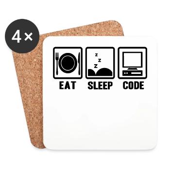 programmer - Coasters (set of 4) - white - Front