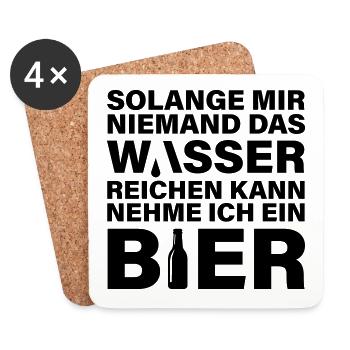 Wasser reichen Bier. - Untersetzer (4er-Set) - Weiß - Vorne