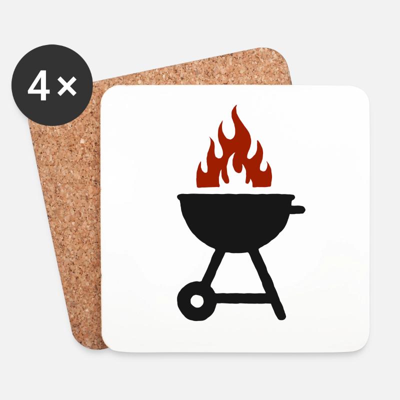 Grill Grillen - Untersetzer (4er-Set) - Weiß