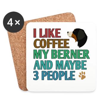 Chien bovin Bernesse - Dessous de verre (lot de 4) - blanc - Devant