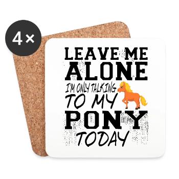 Poney - Dessous de verre (lot de 4) - blanc - Devant