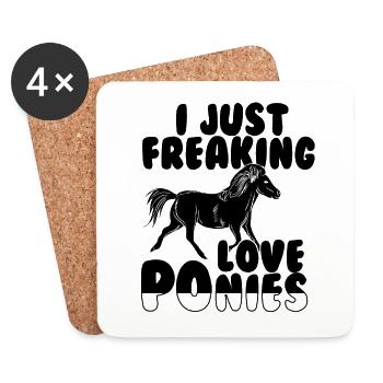 Poney - Dessous de verre (lot de 4) - blanc - Devant