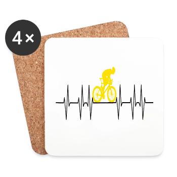 vélo de montagne - Dessous de verre (lot de 4) - blanc - Devant