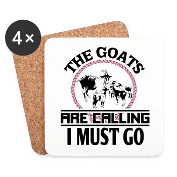 Farmer woman farmer goat food gift - Coasters (set of 4) - white - Front