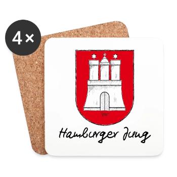 Bronko55 No.21 – Hamburger Jung - Untersetzer (4er-Set) - Weiß - Vorne