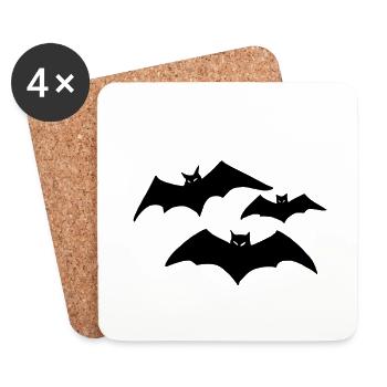 Costume de chauve-souris Halloween cadeau chauve-souris - Dessous de verre (lot de 4) - blanc - Devant