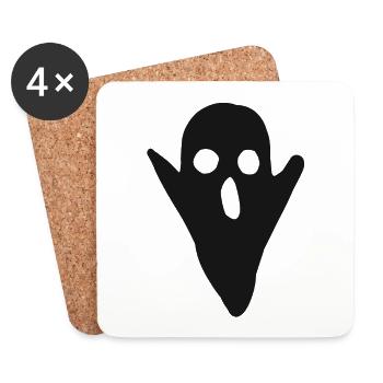Gespenster Geister Kostüm Gespenst Halloween Geist - Untersetzer (4er-Set) - Weiß - Vorne