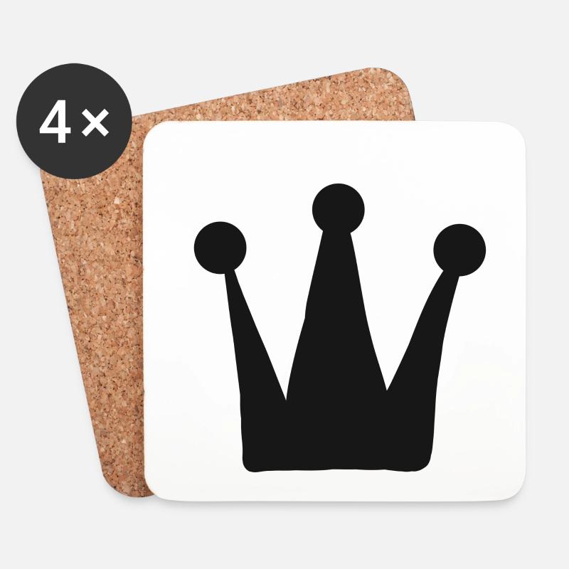 Krone King Kronen Krona König Queen Prinz Geschenk - Untersetzer (4er-Set) - Weiß