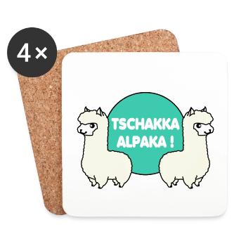 TSCHAKKA ALPAKA! - Untersetzer (4er-Set) - Weiß - Vorne