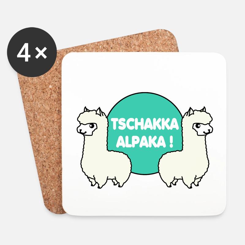 TSCHAKKA ALPAKA! - Untersetzer (4er-Set) - Weiß