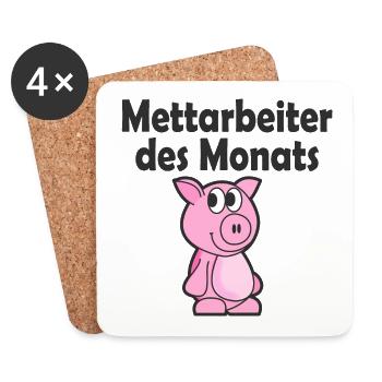 METTARBEITER DES MONATS - Untersetzer (4er-Set) - Weiß - Vorne