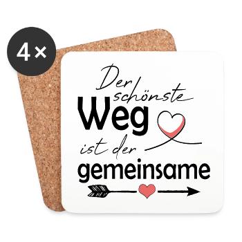 DER SCHÖNSTE WEG IST DER GEMEINSAME - Untersetzer (4er-Set) - Weiß - Vorne