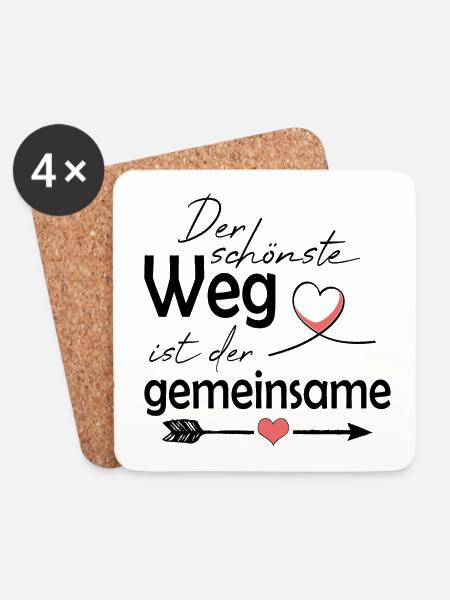 DER SCHÖNSTE WEG IST DER GEMEINSAME - Untersetzer (4er-Set) - Weiß
