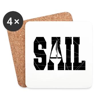 Lustige Segelboot Segler Segelschiff Boot Geschenk - Untersetzer (4er-Set) - Weiß - Vorne