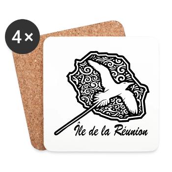 PAILLE EN QUEUE ÎLE DE LA REUNION - Dessous de verre (lot de 4) - blanc - Devant