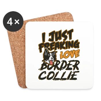 Border Collie Herding Dog Shepherd Gift - Coasters (set of 4) - white - Front