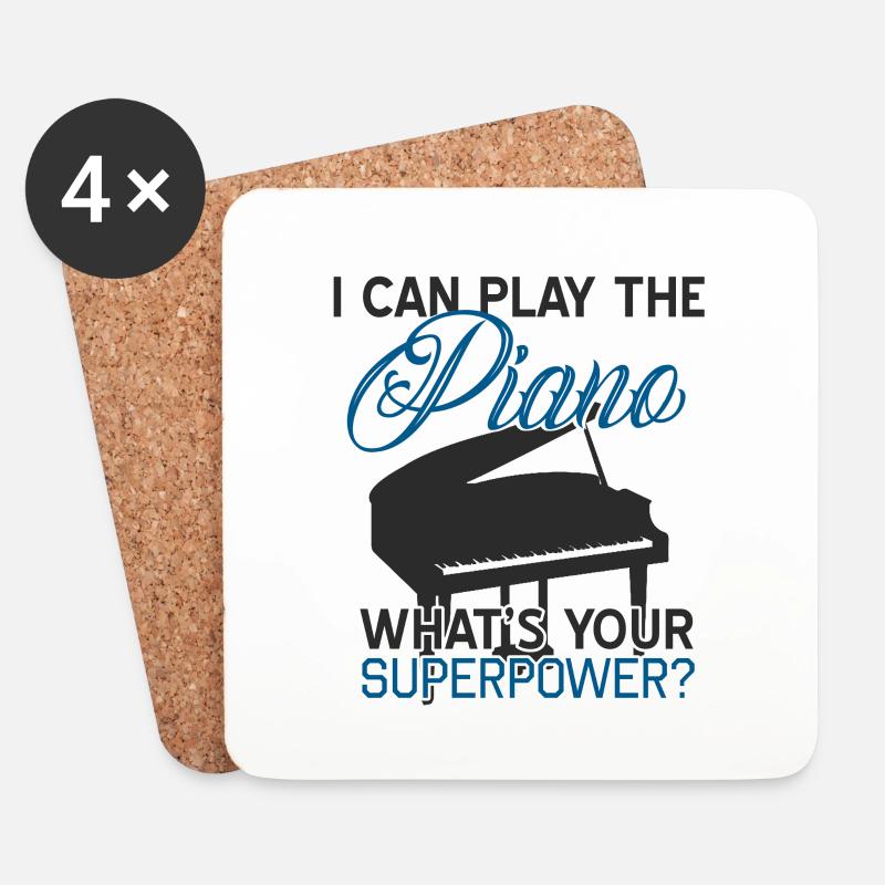 piano - Coasters (set of 4) - white