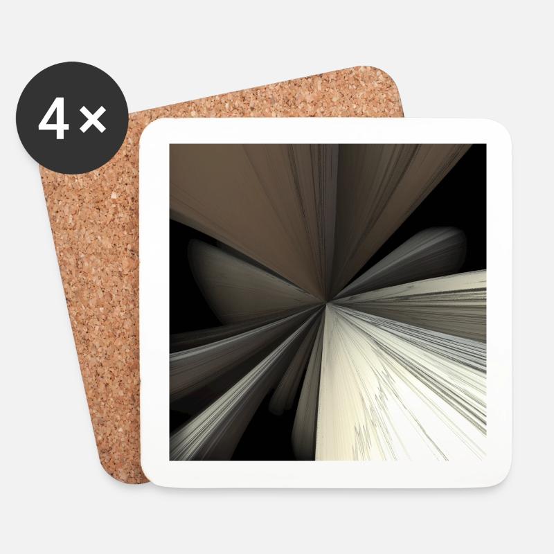 3D Digitale Kunst - fraktal abstrakt cool - Untersetzer (4er-Set) - Weiß
