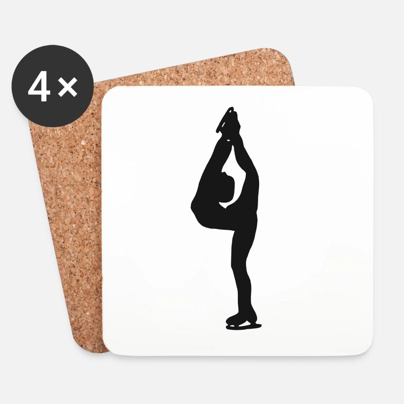 Schlittschuh Eislauf Eiskunstlauf Eiskunstlaufen - Untersetzer (4er-Set) - Weiß