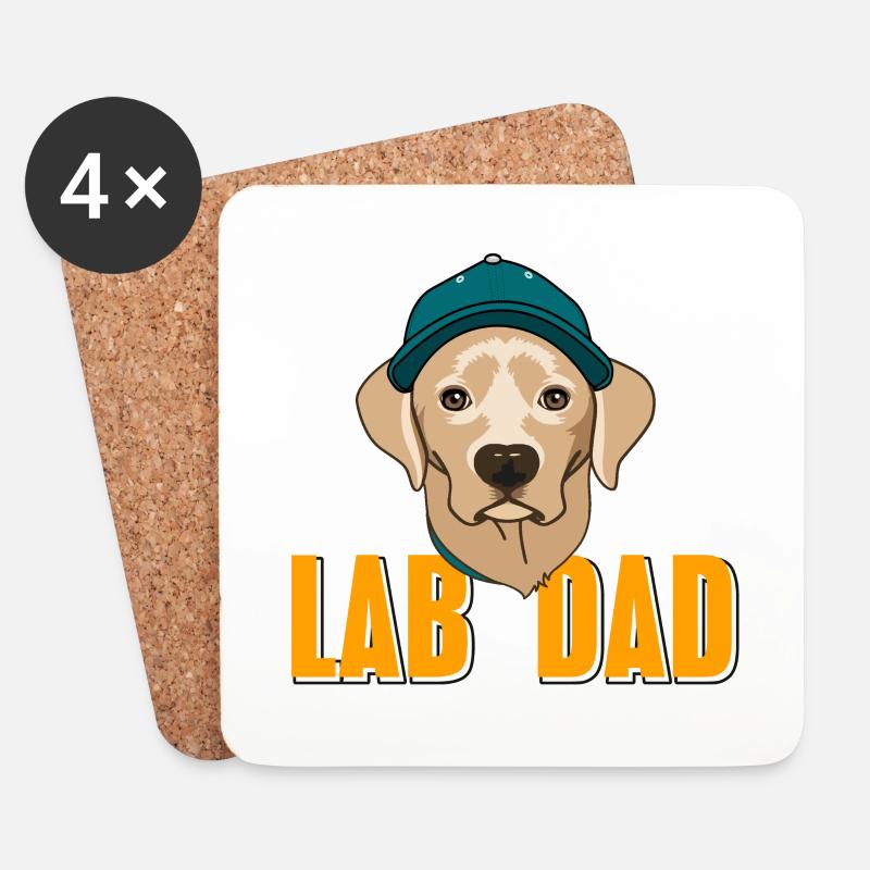 Labrador - Untersetzer (4er-Set) - Weiß