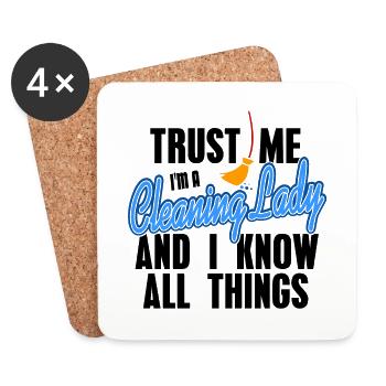 Cleaning lady gift - Coasters (set of 4) - white - Front