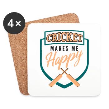 Cricket cricketer cricket sport gift - Coasters (set of 4) - white - Front