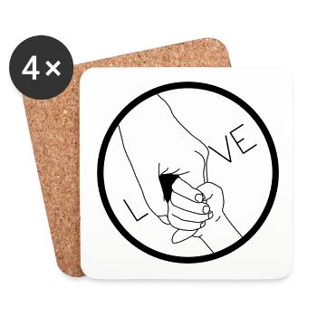 Love - Untersetzer (4er-Set) - Weiß - Vorne