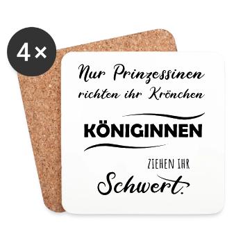 FRAU LADY KÄMPFERIN MUT TAPFER TEAM GEWINNER SIEG - Untersetzer (4er-Set) - Weiß - Vorne