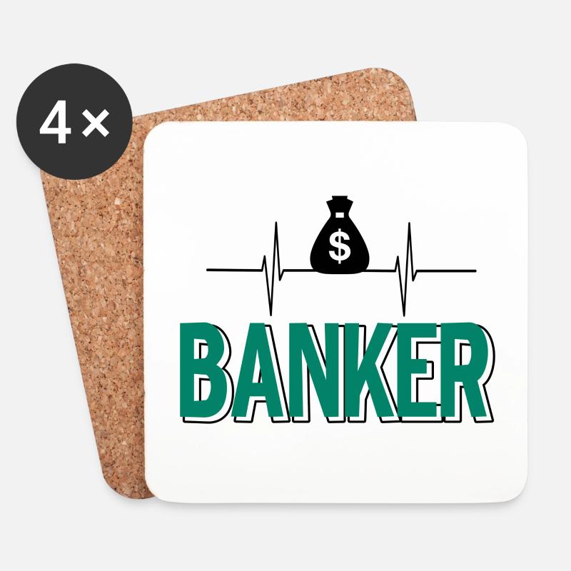 Banker - Untersetzer (4er-Set) - Weiß