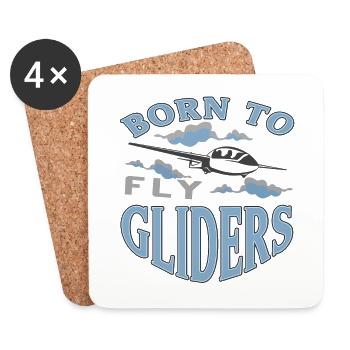 Gliding Glider pilots - Coasters (set of 4) - white - Front