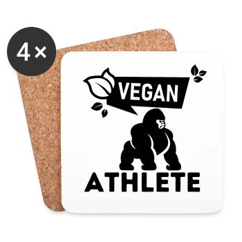Vegan Athlete Power Fitness Muscles - Coasters (set of 4) - white - Front