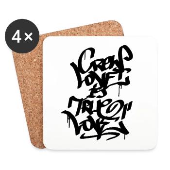 Crew Love is True Love - Untersetzer (4er-Set) - Weiß - Vorne