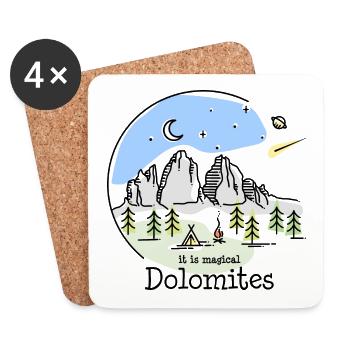 Dolomites Tre Cime di Lavaredo Three Peaks Hiking - Coasters (set of 4) - white - Front