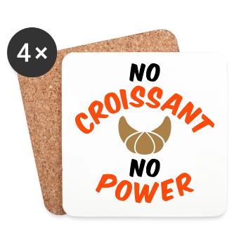 No croissant no power (Hörnchen) - Untersetzer (4er-Set) - Weiß - Vorne