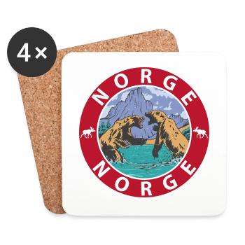 Norwegen - Untersetzer (4er-Set) - Weiß - Vorne