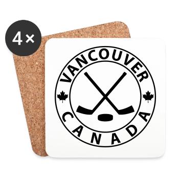 Hockey sur glace à Vancouver - Dessous de verre (lot de 4) - blanc - Devant