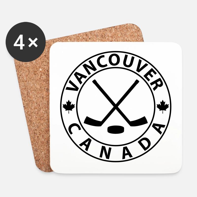 Vancouver Eishockey - Untersetzer (4er-Set) - Weiß