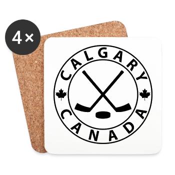 Calgary Ice Hockey - Coasters (set of 4) - white - Front