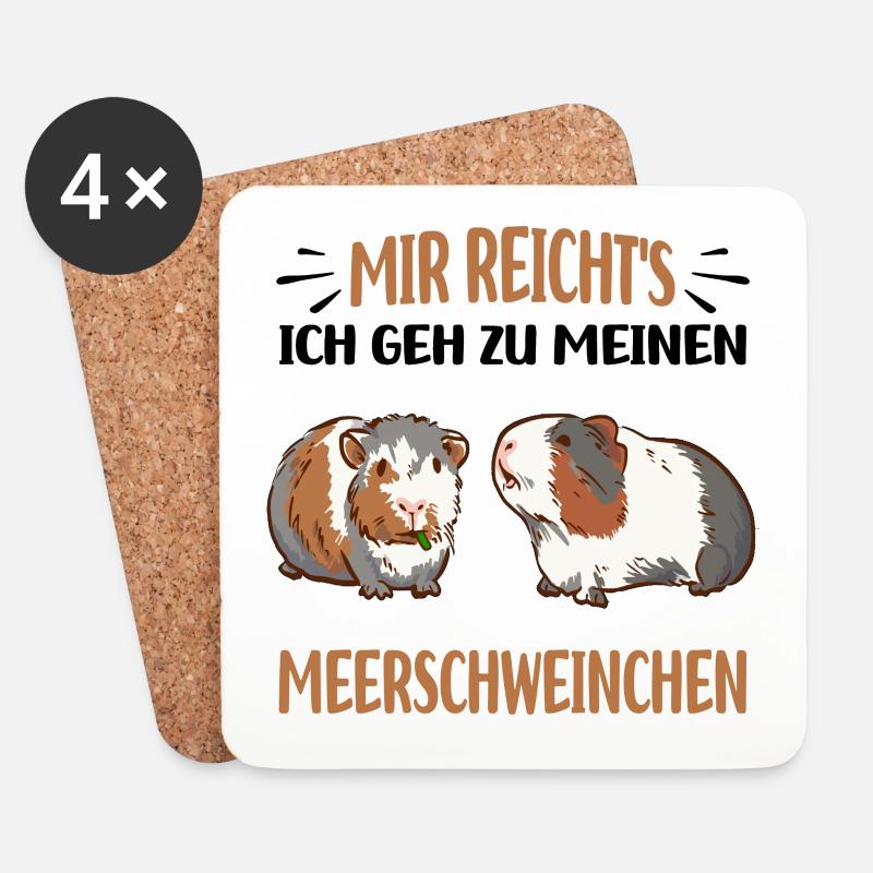 Meerschweinchen - Untersetzer (4er-Set) - Weiß