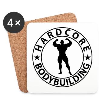 Hardcore Bodybuilding - Coasters (set of 4) - white - Front