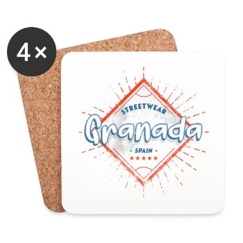Granada Spain City Skyline Home Love Holiday - Coasters (set of 4) - white - Front