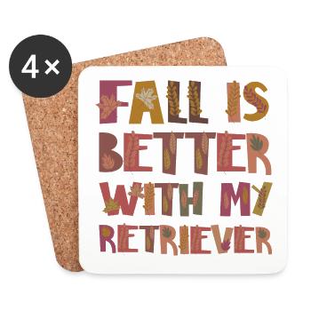 Thankful for my Retriever Hund Herbst Dankbarkeit - Untersetzer (4er-Set) - Weiß - Vorne