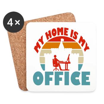 My Home is my Office - Untersetzer (4er-Set) - Weiß - Vorne
