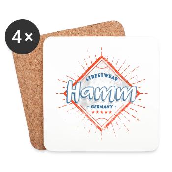 Hamm Allemagne Ville Skyline Accueil Amour - Dessous de verre (lot de 4) - blanc - Devant
